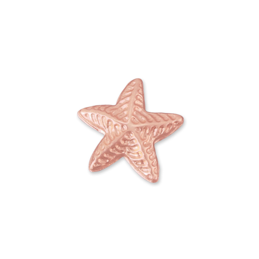 Charms & Solderable Accents Copper Puffy Starfish Solderable Accent, 8.9mm (.35") x 8.5mm (.33"), 24g - Pack of 5